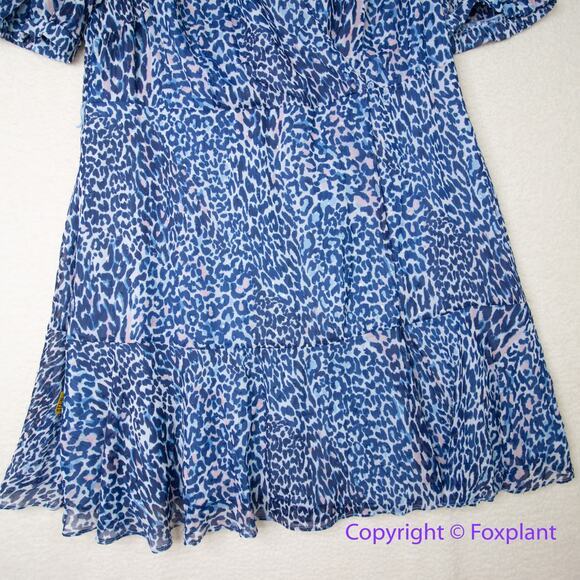 Eliza J Leopard Print Faux Wrap Dress in Blue Lyst plus size 20W - Picture 5 of 15